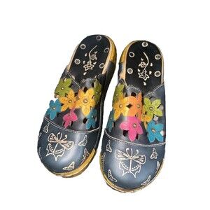 GKTINOO 0933-81 Slip-On Leather Clogs Shoes socofy Sandals Women's 8 8.5 (38)